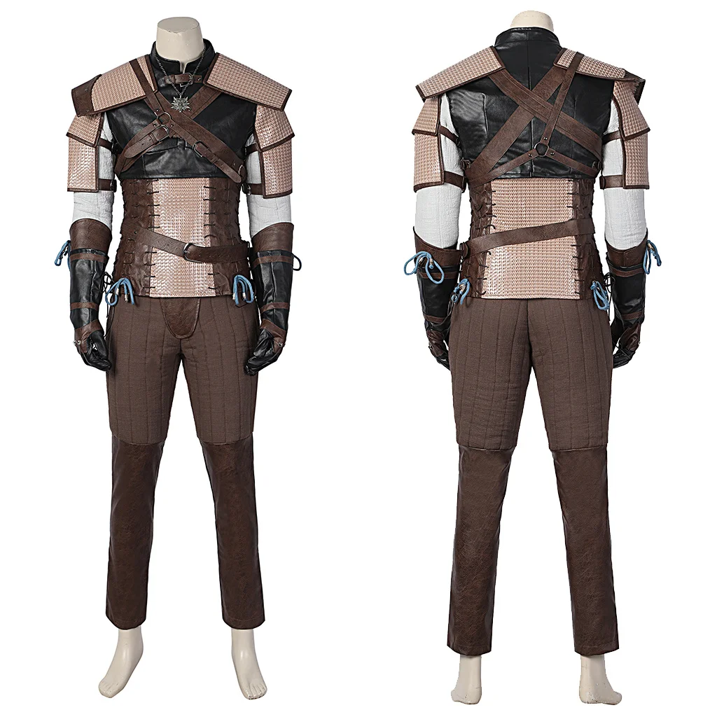 Game Cosplay Geralt Of Rivia Costume Unifom Leather Man Uniform Coat Top Pants Outfit Halloween Carnival Costumes Suit For Adult