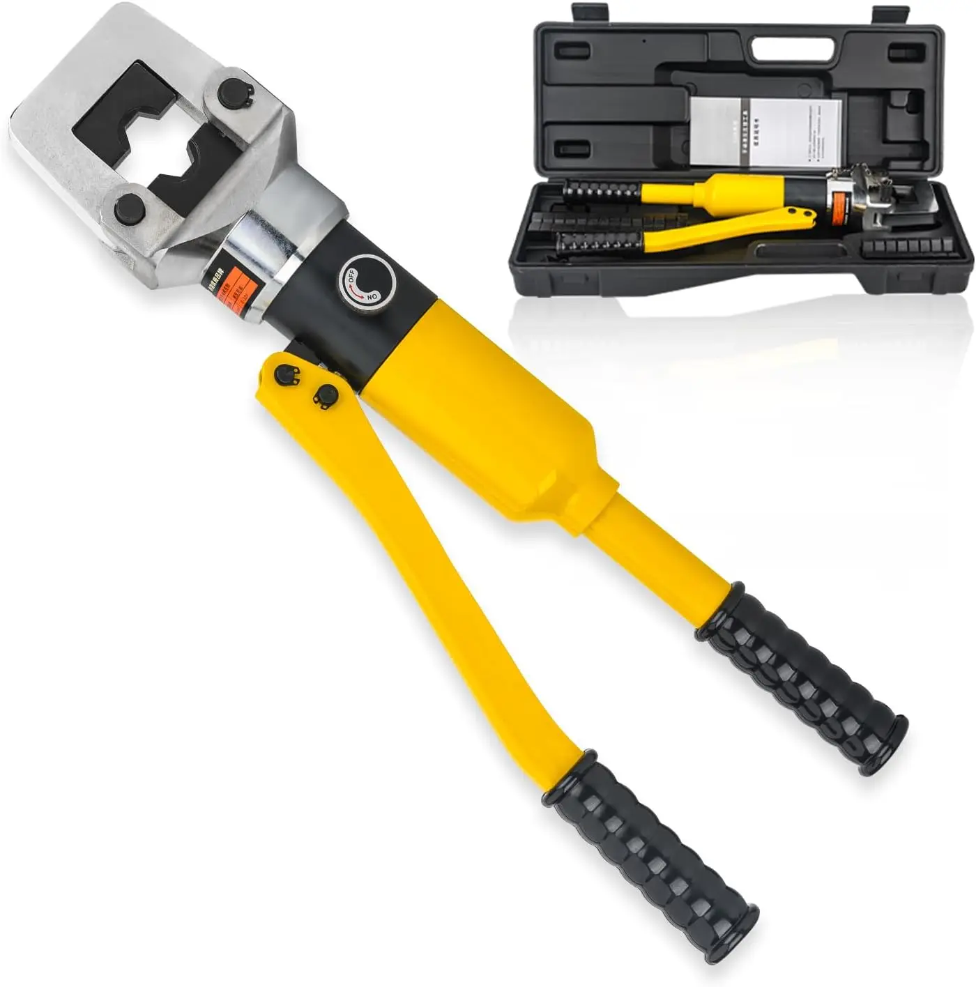 20 Ton Hydraulic Cable Lug Crimper Pliers 6 Awg To 1000 Mcm Hand Operated Hydraulic Crimping Tool Kit Wire Terminal Lug Battery