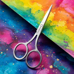 EasyNail 1pcs New Mirror surface Straight Head Professional Cuticle Manicure Pedicure Nails Scissors eyebrow