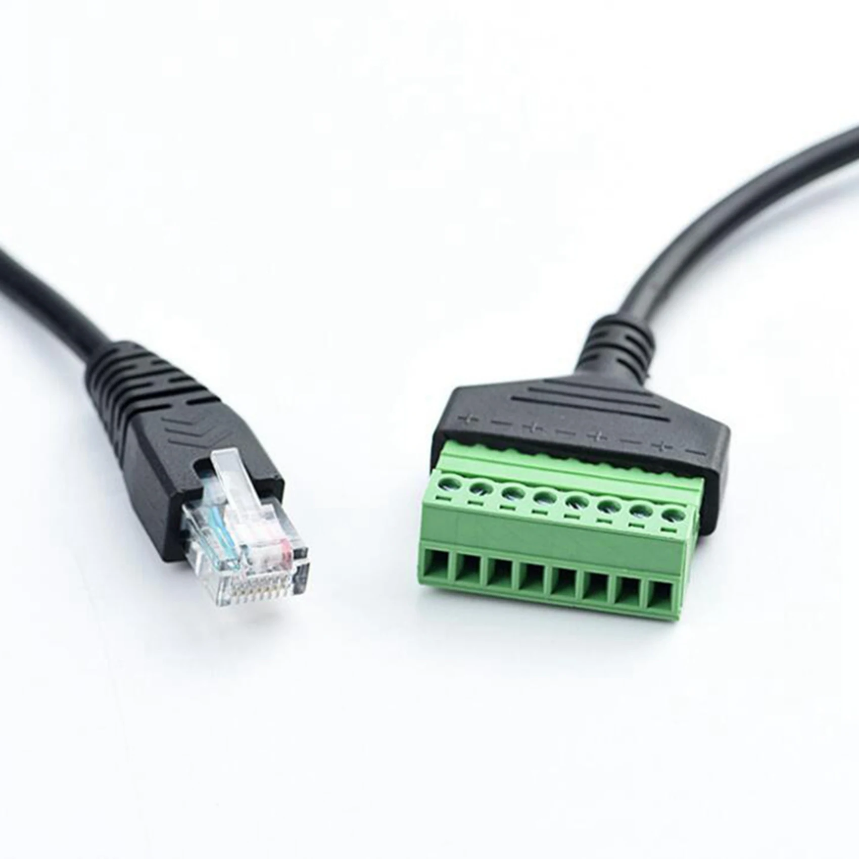 2X RJ45 Screw Terminal Connector Cable RJ45 Male To 8 Pin Extension Cable Lead For Cat5/6/7 Ethernet-Y18A