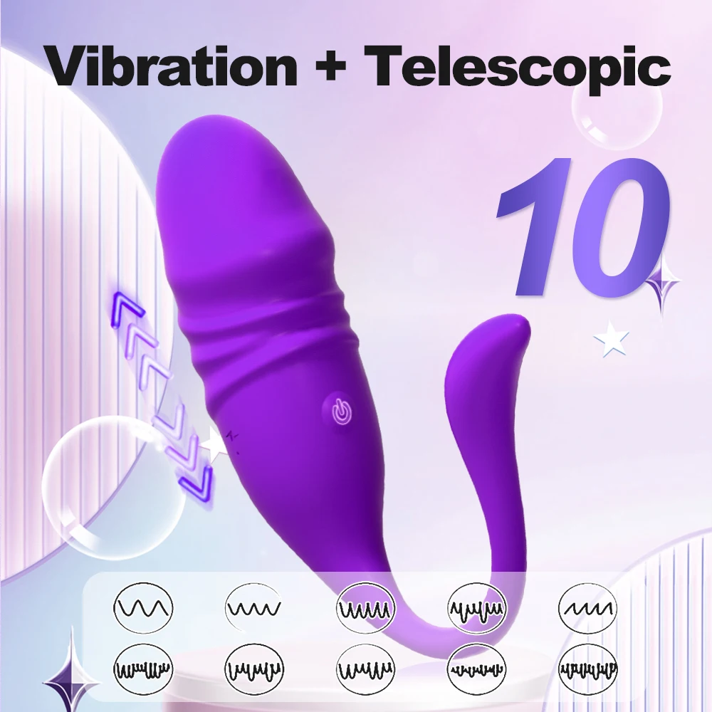 APP Wireless Telescopic Vibrator Female Bluetooth Control Wear Vibrating Egg Dildo G Spot Clitoris Stimulator Massager Sex Toys