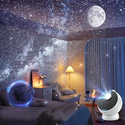 High Quality 3D Visual Wireless Galaxy Star Projector Ultra Clear Focus Starry Planetarium Projector with Stereo BT Speaker