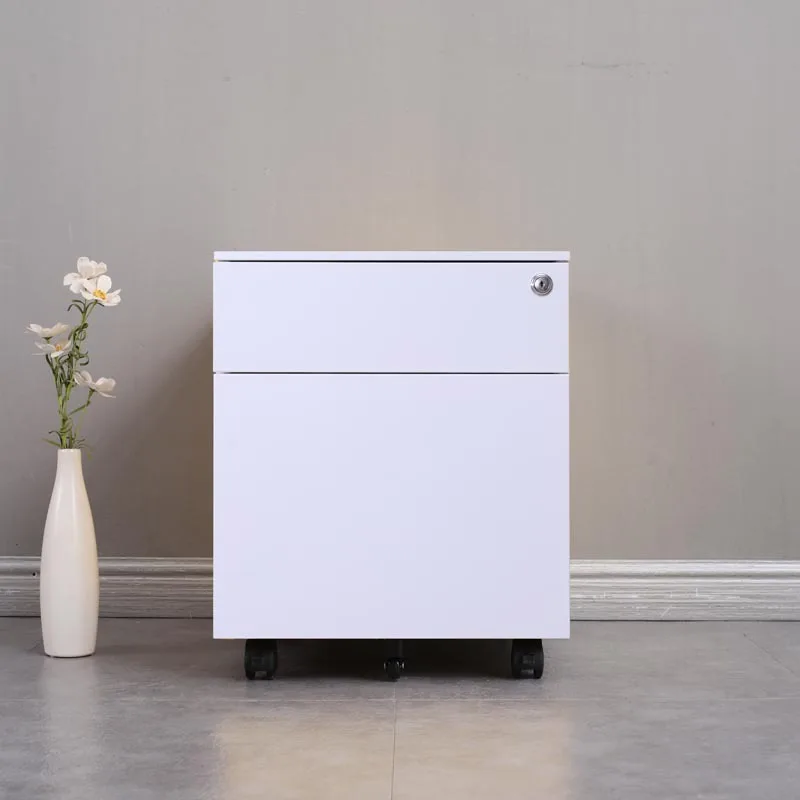 Wholesale 19'' Tall Metal Mobile Pedestal Office Furniture 2 Drawers Desk Mobile Filing Cabinet Lockable Outdoor School Gym