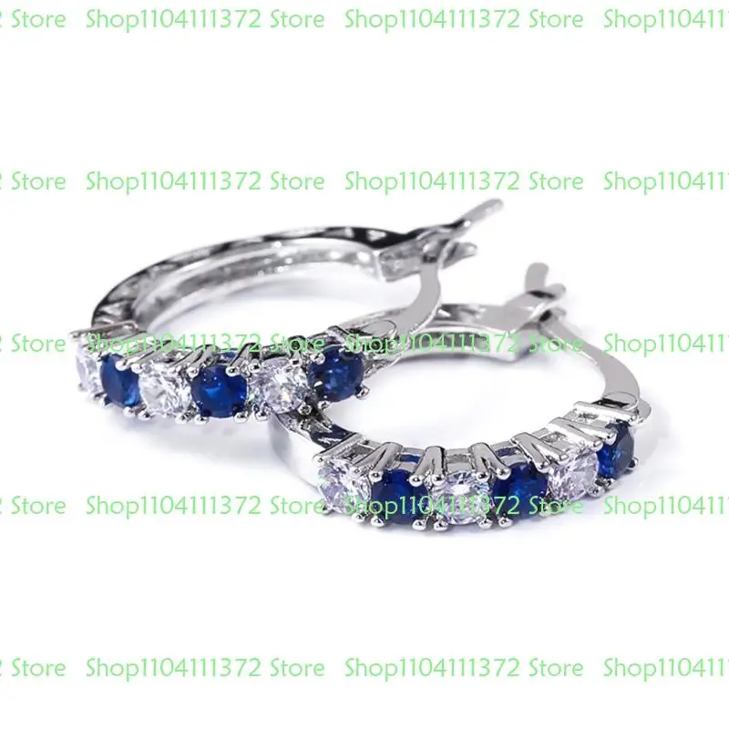 

652F Stylish Cubic Zirconia Earrings Fashionable Copper Earrings Jewelry Highlighting Colorful Zirconia Embellishment