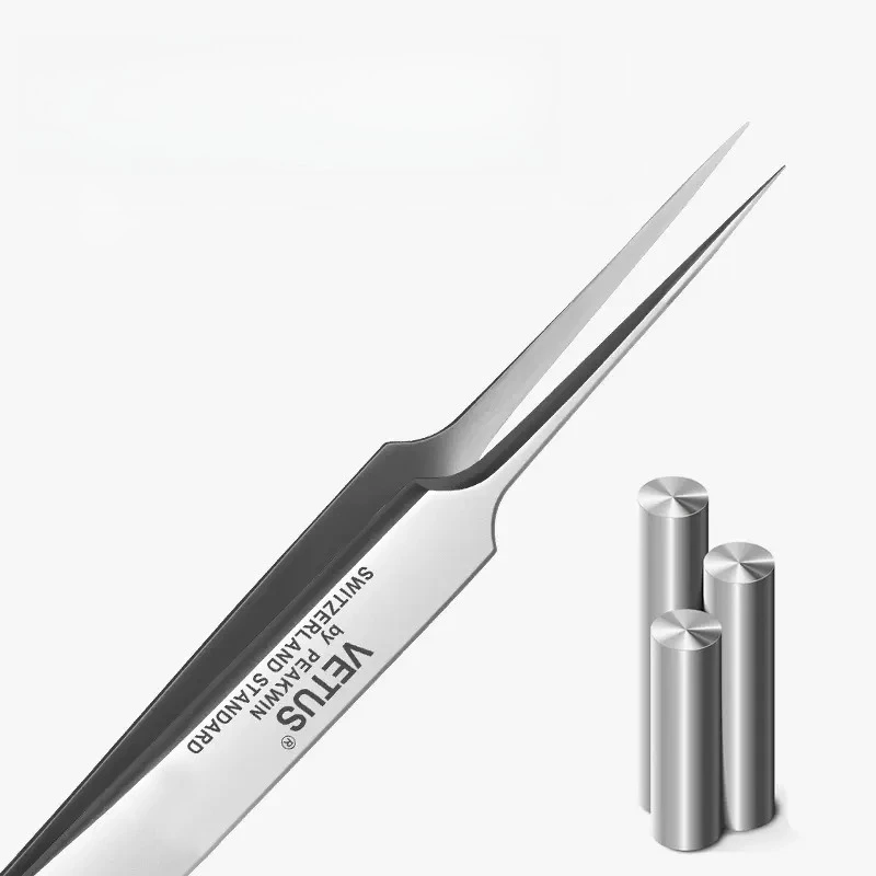 1 pc VETUS Economy Tweezers ESD Anti-static Stainless Steel Tweezers for Eyelash Extension Watch Repair Maintenance Tool