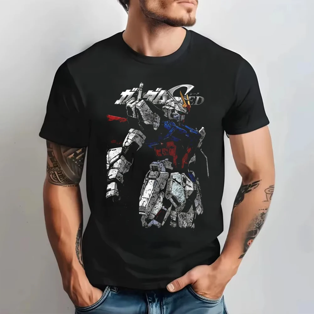 2026 Neues Gundam Japanisches Anime Grafik-T-Shirt Sommer Baumwolle Herren Damen Tee Streetwear Lässiger Trend Kurzarm-Oberteil