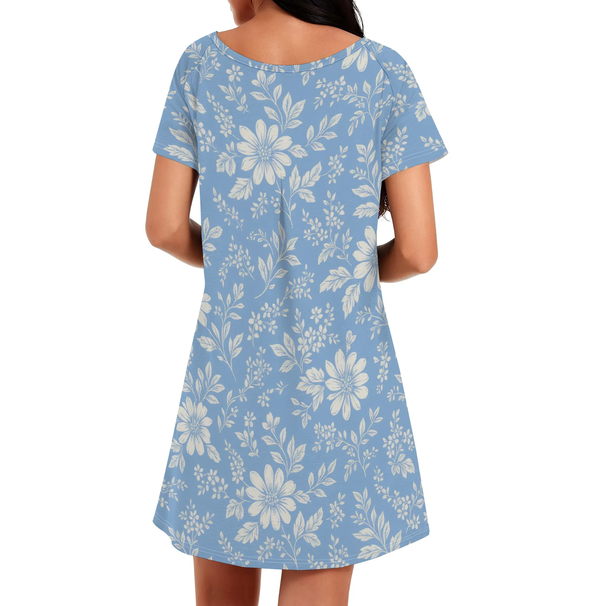 Abito casual da donna T-shirt Abiti estivi a maniche corte con tasche