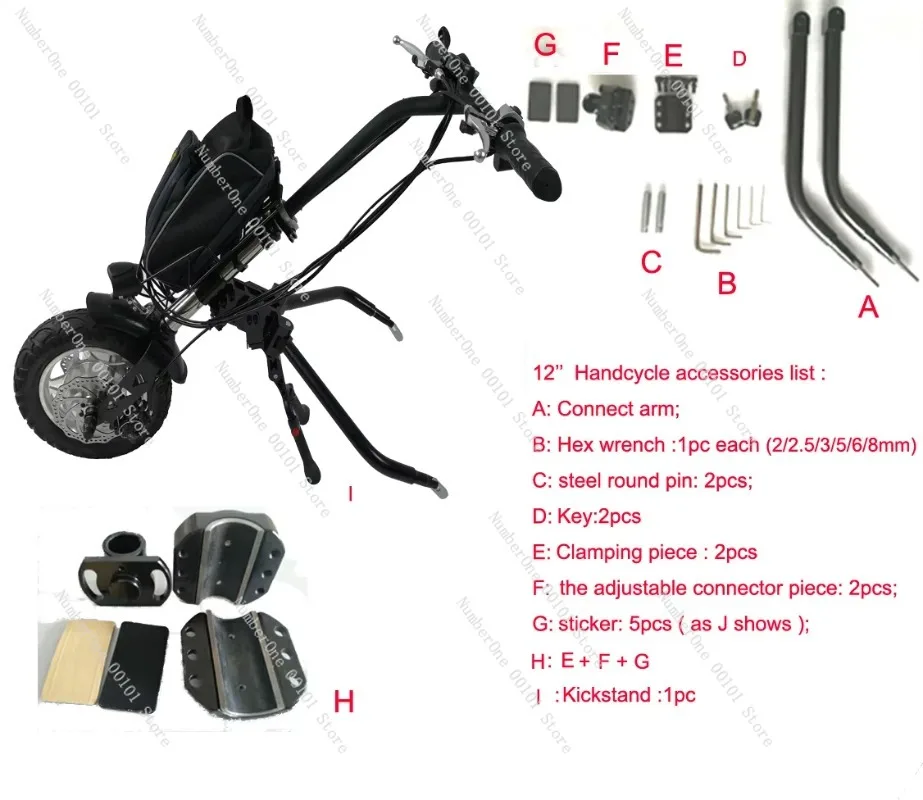 Wheelchair Electric Conversion Kit Attachment Tricycle Handcart For Mobility Scooter Powerful Motor DIY Wheelchair Accessories