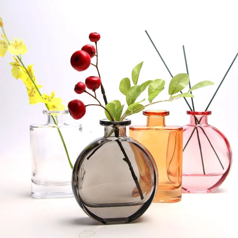 Withered  Nordic Creative Mini Glass Vase Craft Decoration Desktop Transparent Flower Arrangement Small Flower Vase Living Room