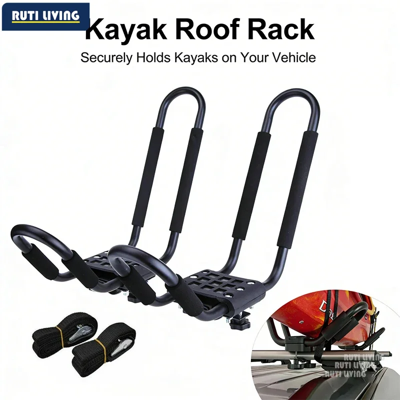 2pcs Kayak Roof Rack Universal Rooftop Rack Carrier Kayak Canoe Paddle Boat Surf Ski