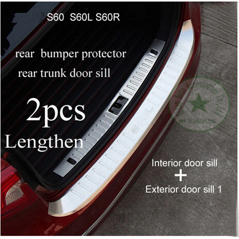 

rear door sill rear bumper protection rear trunk protector for VOLVO S60 S60L S60R,stainless steel,1piece or 2pcs, free shipping