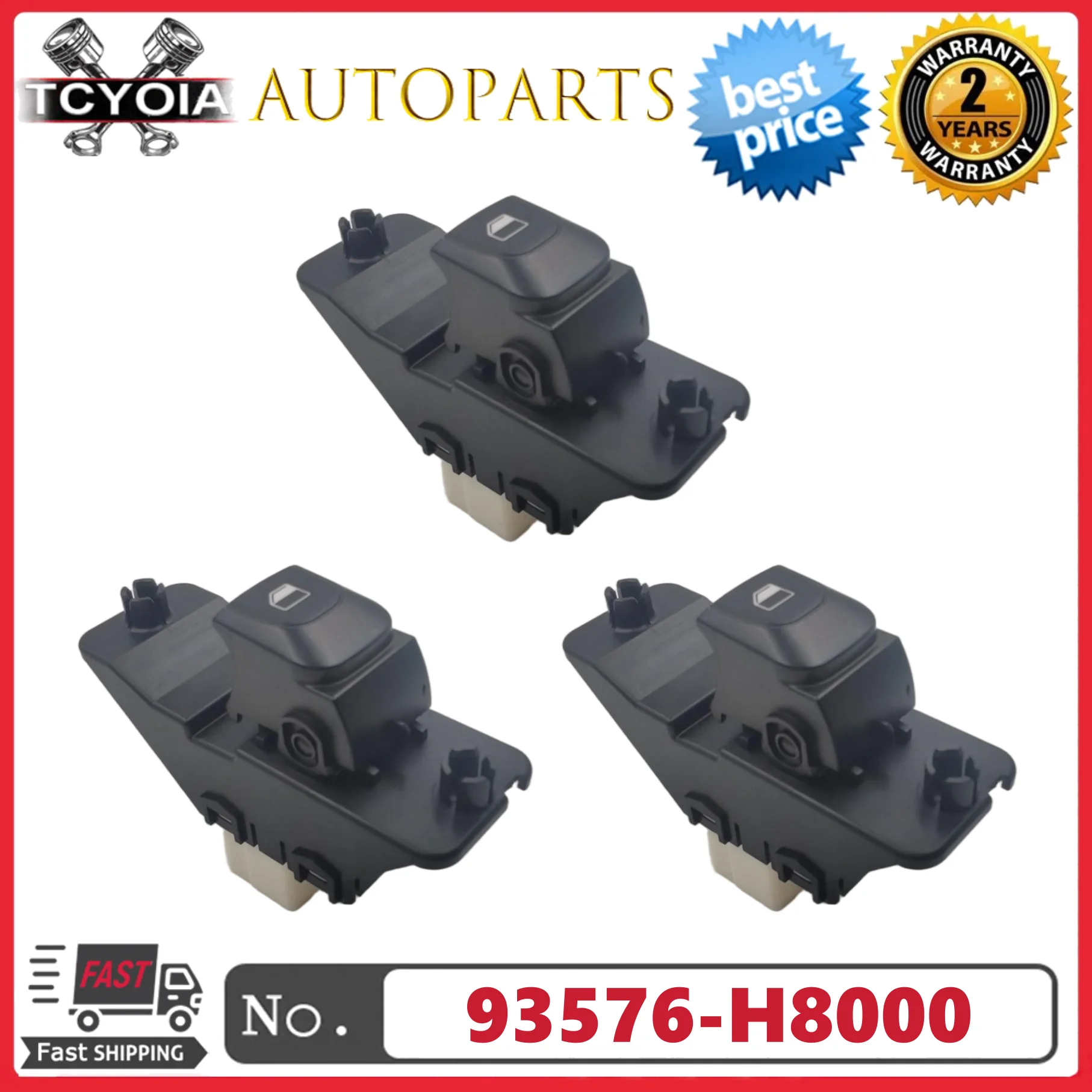 

1/3pcs Passenger Side Electric Single Window Lifter Switch Button 93576-H8000 93576H8000 For Kia Rio 2018-2020