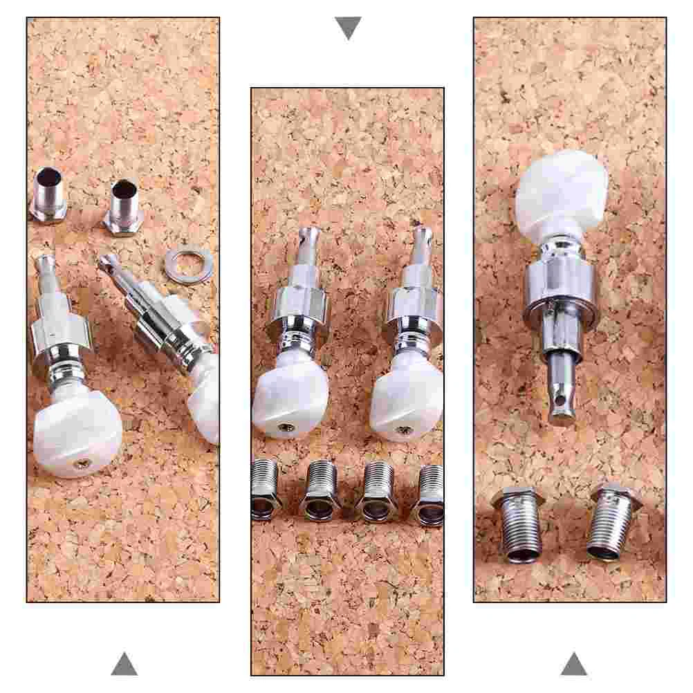 4pcs Banjo Machine Heads Tuning Pegs Tuners Keys with 4 Bushings for Banjo Banjo Tuning Peg Banjo Tuner