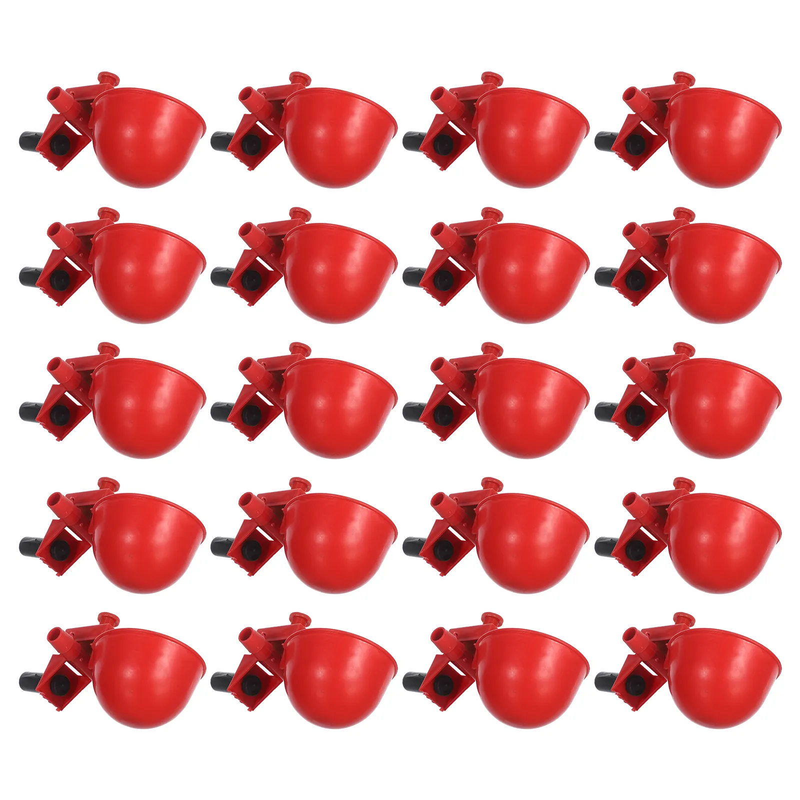 

20Pcs Chicken Pigeon Quail Bird Waterer Adjustable Volume Drinking Bowls Safe Convenient for Poultry Farms Red