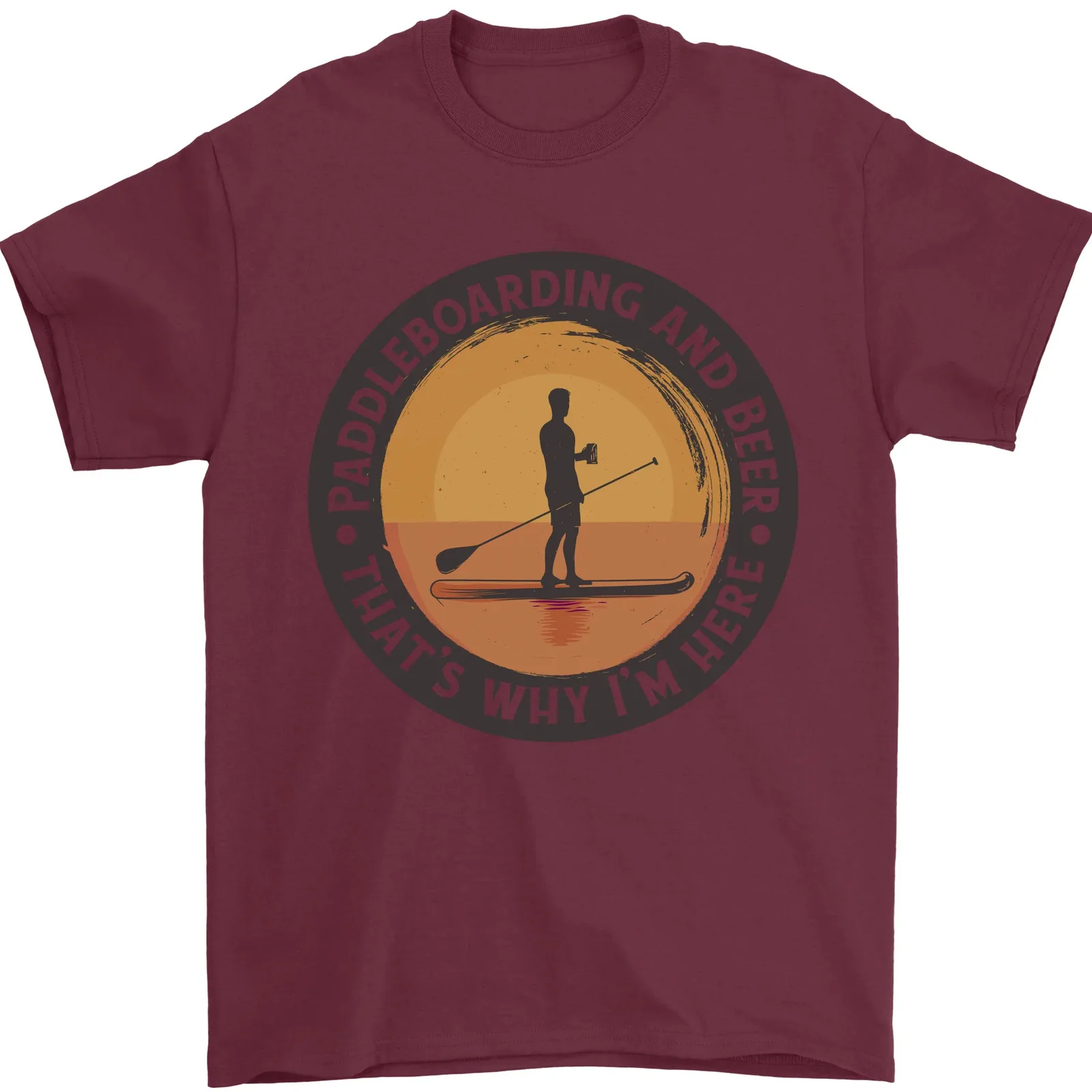 Paddleboarding & Beer Funny Paddleboard Mens T-Shirt 100% Cotton