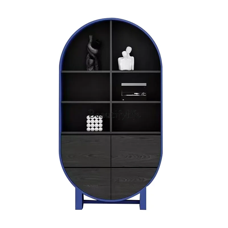 

P13P13Solid wood living room display cabinet, high-end bookshelf integrated wall creative storage cabinet