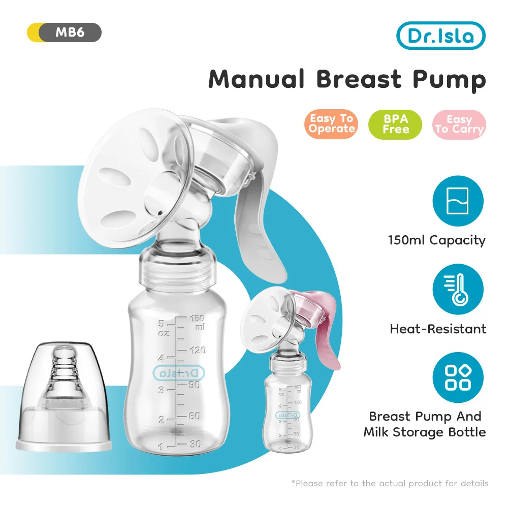 Dr.isla MB6 Breast Pump Baby Nipple Manual Suction Milk Pump Feeding Breasts Pumps Milk Bottle Sucking Postpartum Supplies