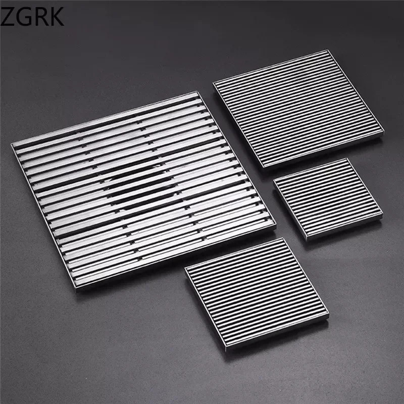 Large Floor Drain 304 Stainless Steel 12/15/20cm Square Linear Bathroom Floor Drains Outdoor Courtyard Large Diameter Drain