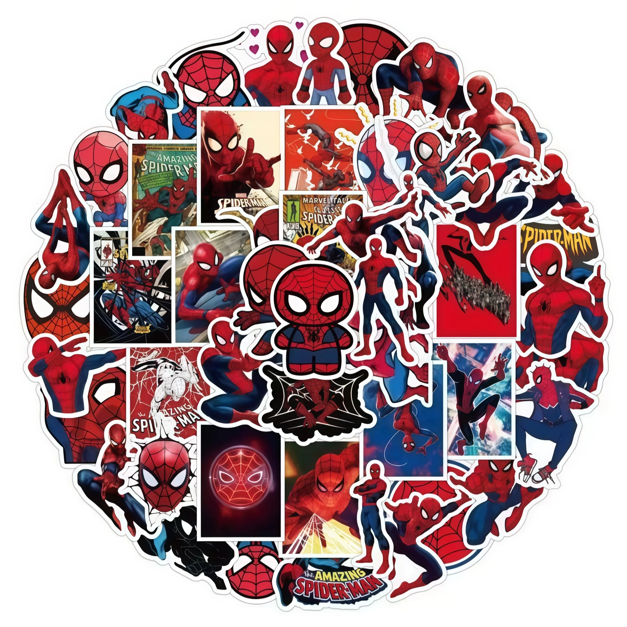 

50/108pcs Marvel Spider-Man Stickers — DIY Graffiti Decorations for Laptops, Water Bottles, and Luggage