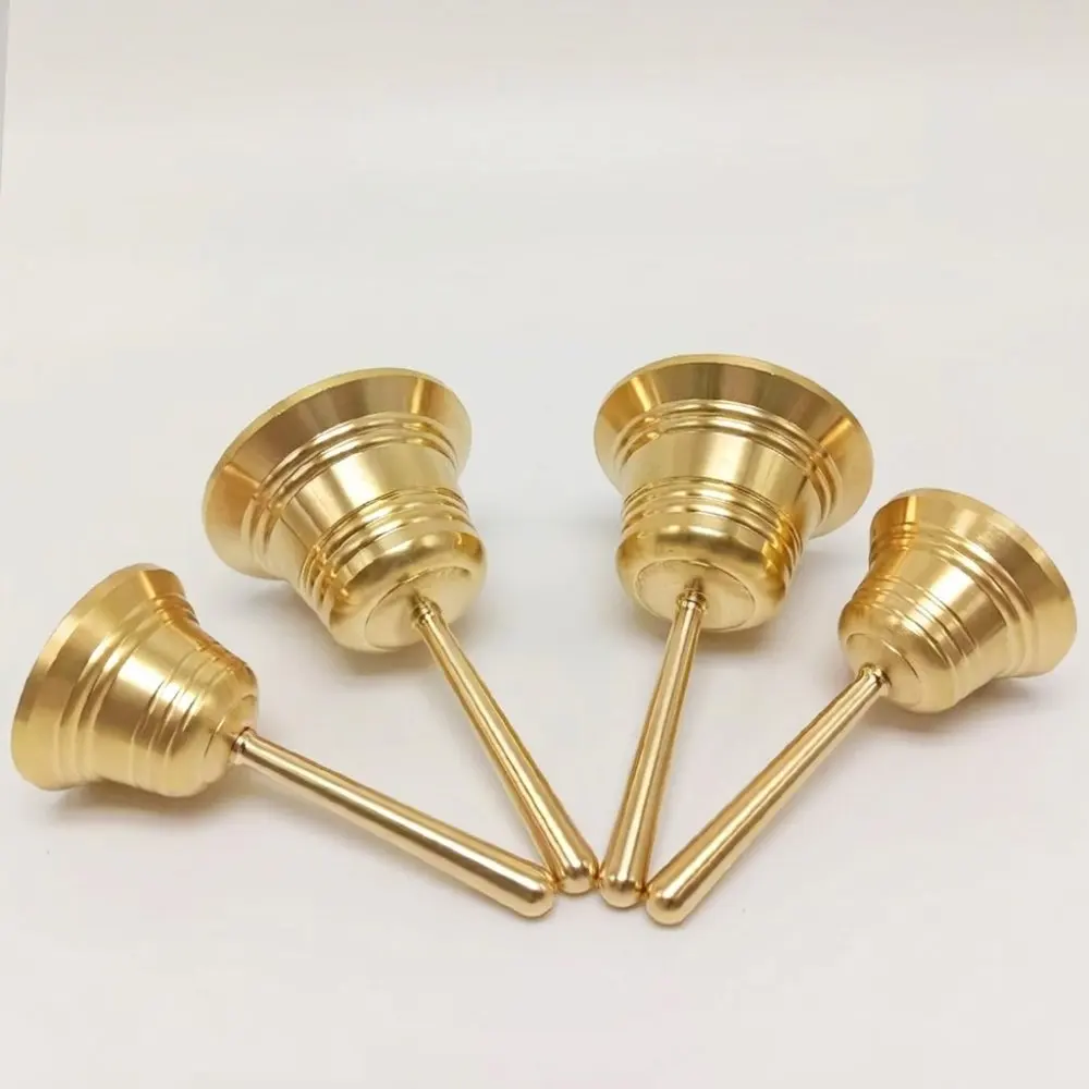 Decorative Brass Hand Bell Solid Metal Craft Ornament Classical Art Style Gift For Teacher Graduation Festive Event