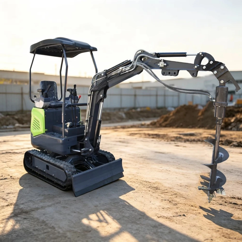HAOHONG Excavator Auger Attachment Post Hole Digger Hydraulic Earth Auger Drill with Gearbox Motor Pump for 1-3 Ton Diggers