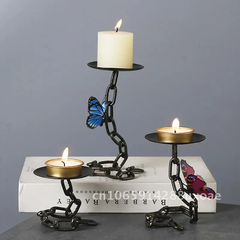 

European-style Decorations Candle Cup Home Romantic Dining Table Special Ornaments Living Room Iron Candle Holder