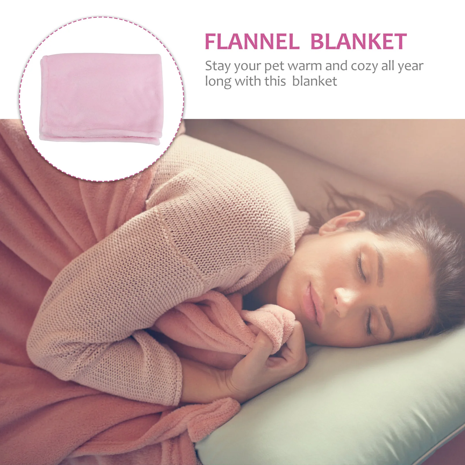 

Fleece Blanket for Pets Pink Small Dogs Outdoor Super Soft Warm Bedding Flannel Solid Color Extra Durability Pet Throws