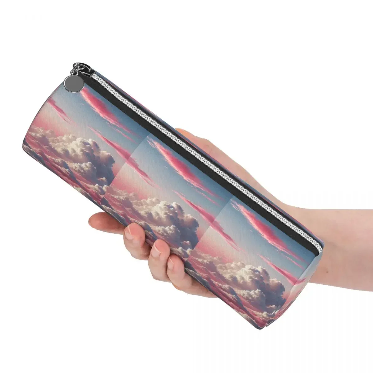Pink Clouds Sky Large Sunset Glow Pencil Cases Pencil Pouch Cylinder Pen Box Pencil Bag for Students Stationery Supplies
