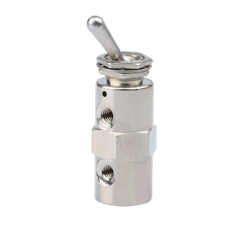 

TAC-4V Exhaust valve 2 Position 5 Way Toggles Cylindrical Mechanical Air Pneumatic Valve switch w Fiittings