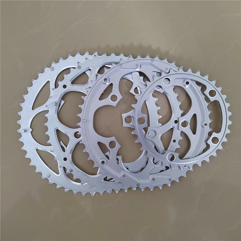 110BCD 50T 48T 46T 34T Road Bicycle Chainring Chainwheel MTB Folding Bike Round Chain Wheel CNC Silvery for Double Speeds