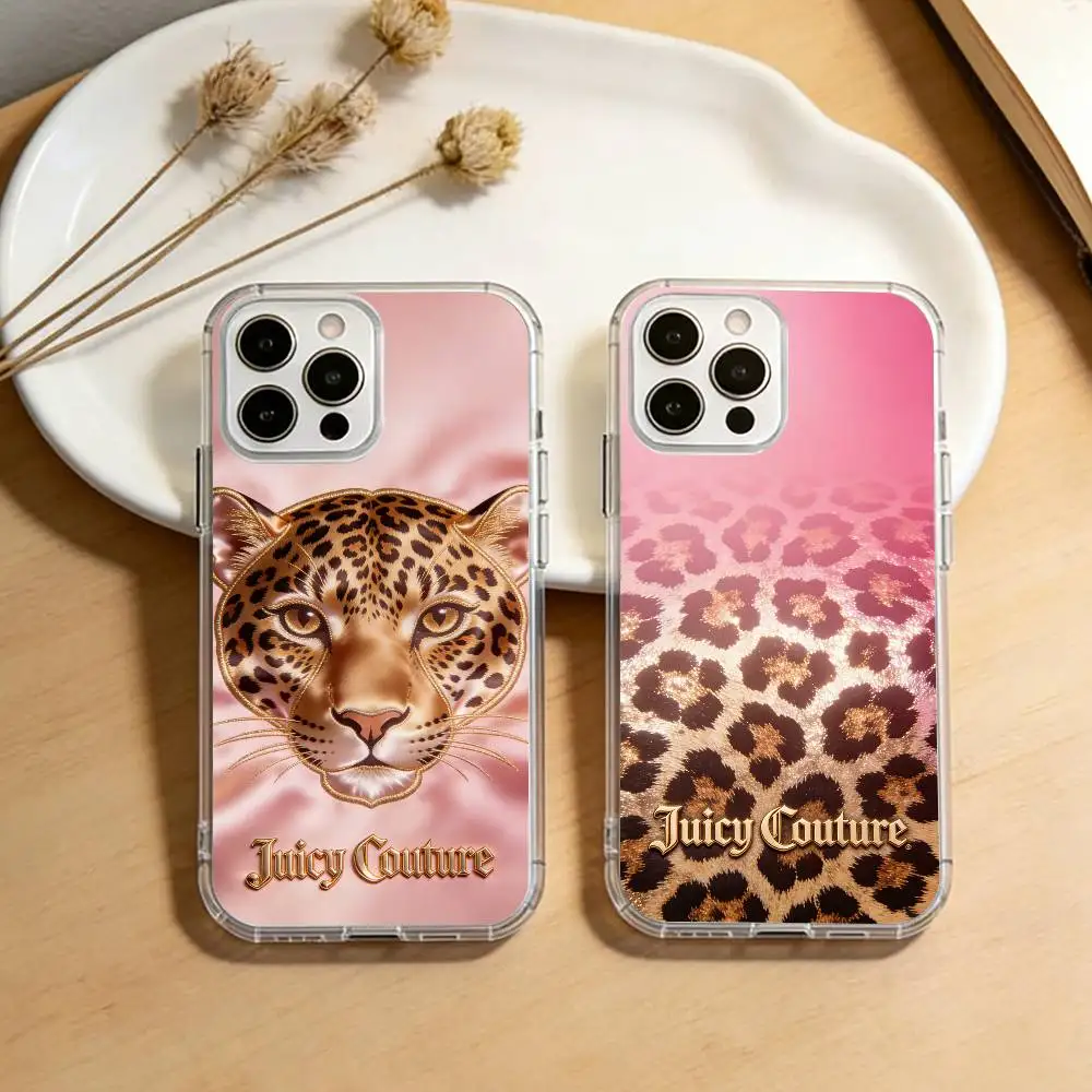 Y2K Vintage J-Juicy Couture  Phone Case For iPhone 17 16 15 14 13 12 11 Mini Pro Max Plus Transparent Cover
