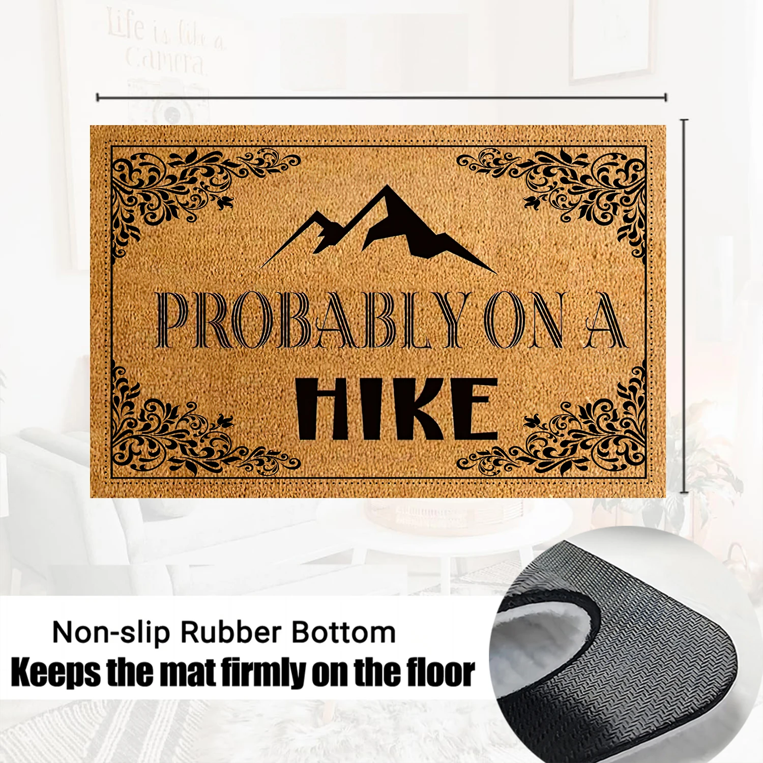 

Probably On A Hike Door Mats For Floor, Rubber Anti-Slip Funny Entrance Doormat, Outdoor Porch Kitchen Rugs, Home Decor