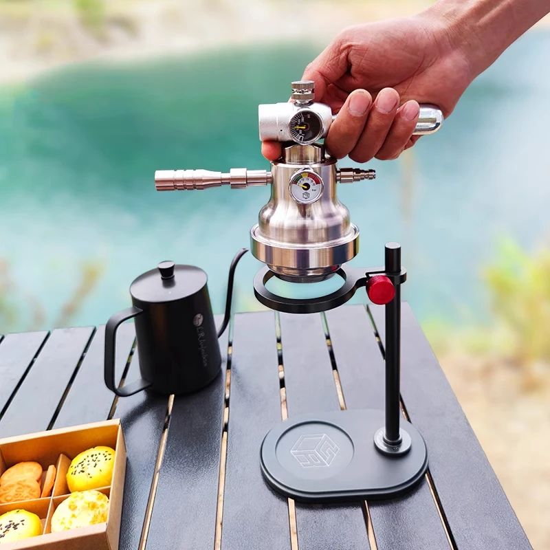 Pneumatic Coffee Maker Camping Portable Espresso Extraction Set No Electricity Detachable 10bar Outdoor Coffee Machine