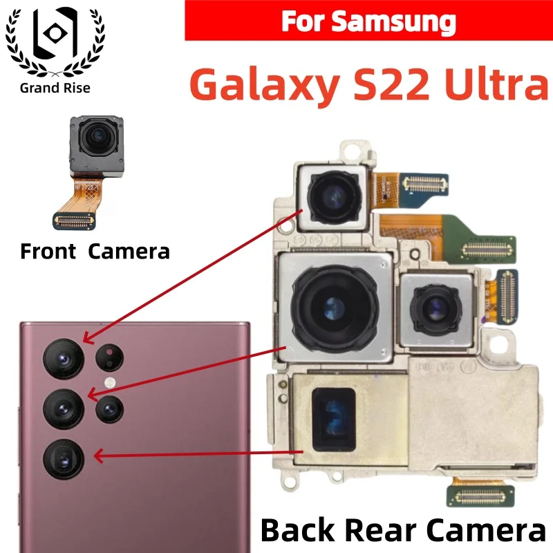 For Samsung Galaxy S22 Ultra 5G Camera Set SM-S908B SM-S908U Front camera (elephoto + Depth + Wide + Main Camera)