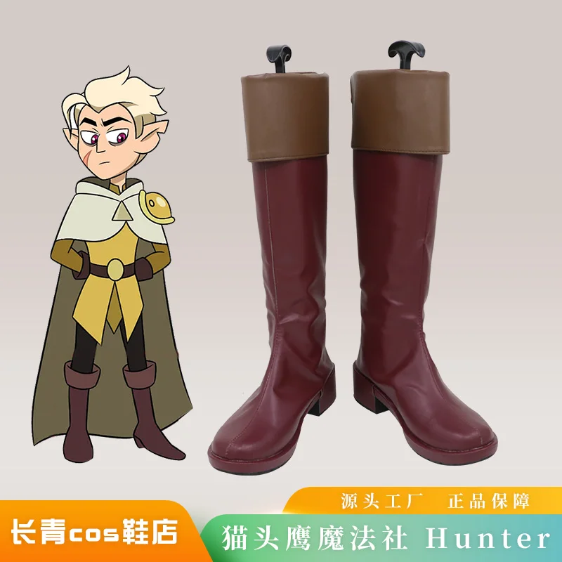 Anime The Owl Cos House Hunter Cosplay Shoes PU Leather Shoes Halloween Carnival Boots Custom Made