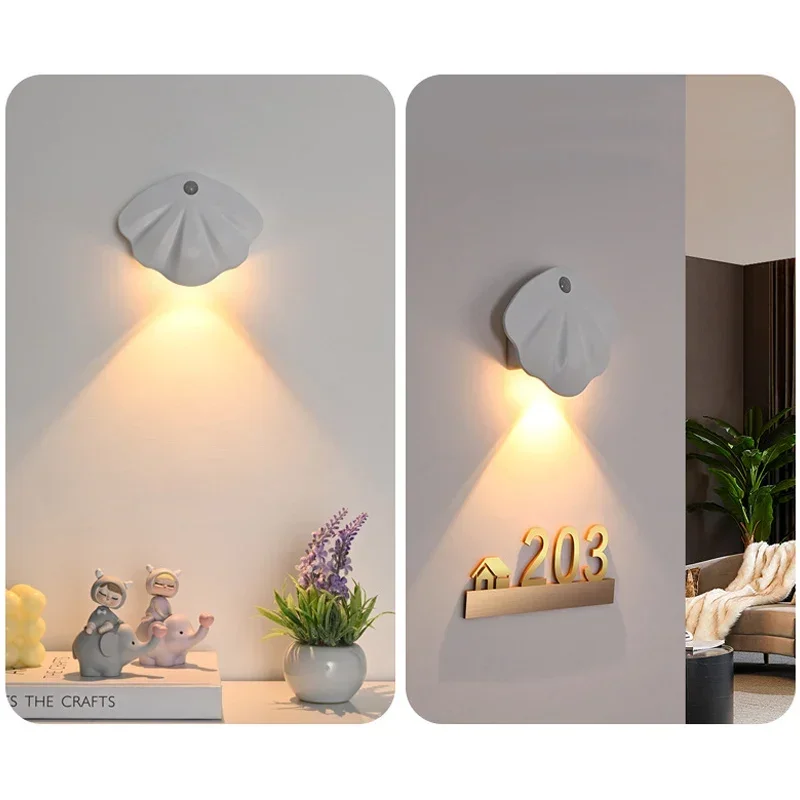 Inteligente LED Night Light com sucção magnética, parede interior luzes, porta placa luzes, Body Sensing, fiação livre