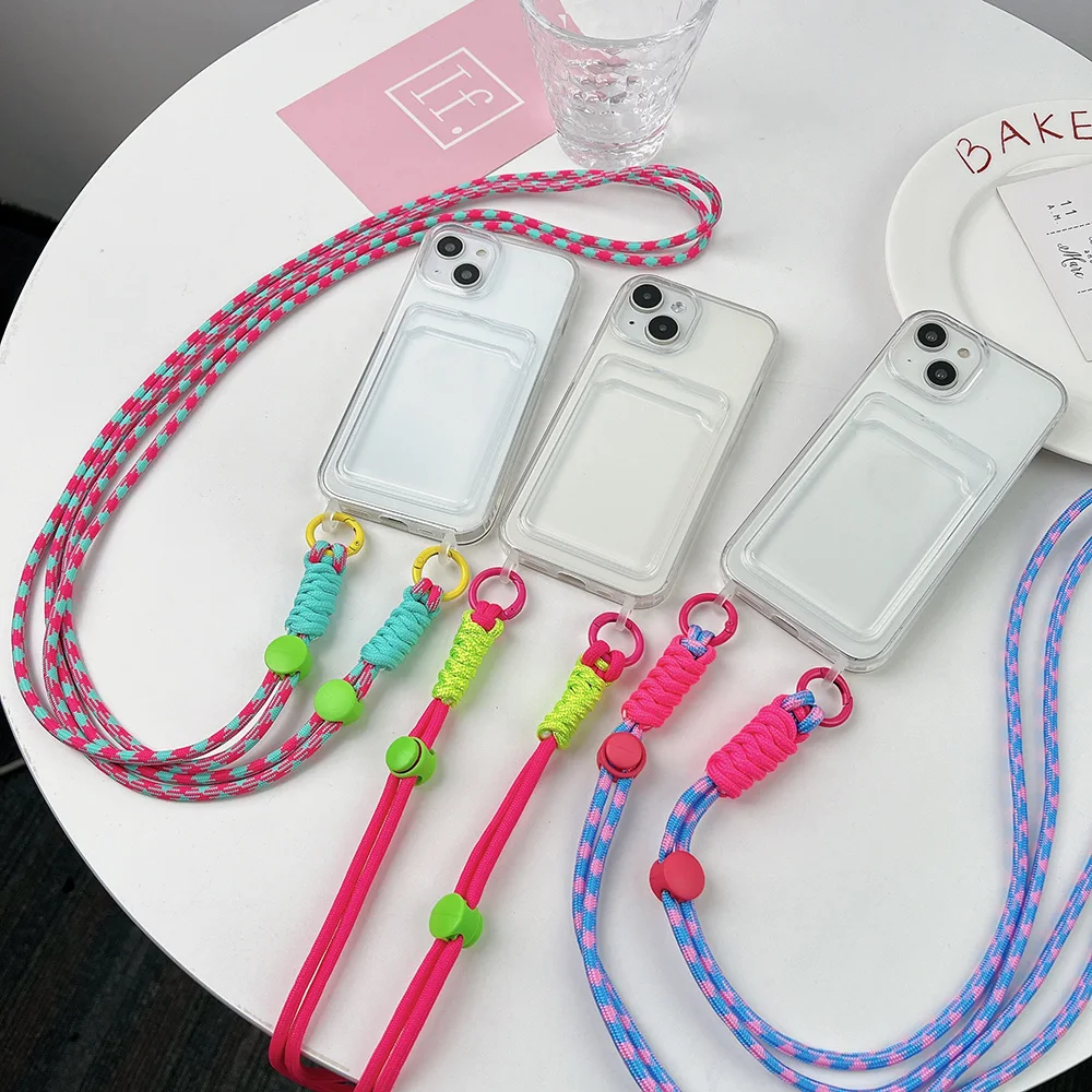Card Holder Lanyard Phone Case For iPhone 16 Funda iPhone 17 Pro Max 11 15 13 14 Plus 12 Air XR X Xs 7 8 SE 6S  Silicon Cover