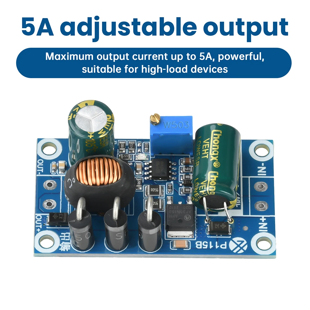 Module abaisseur DC-DC 10-110V à 4.5-47V 5A, sortie réglable, faible ondulation, Module haute précision, efficacité de Conversion jusqu'à 95%