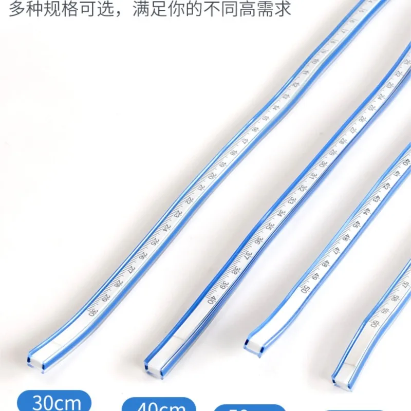 1pc snake ruler  Any angle curve ruler  Soft ruler can be bent and shaped  30 40 50 60CM Garment drawing design ruler