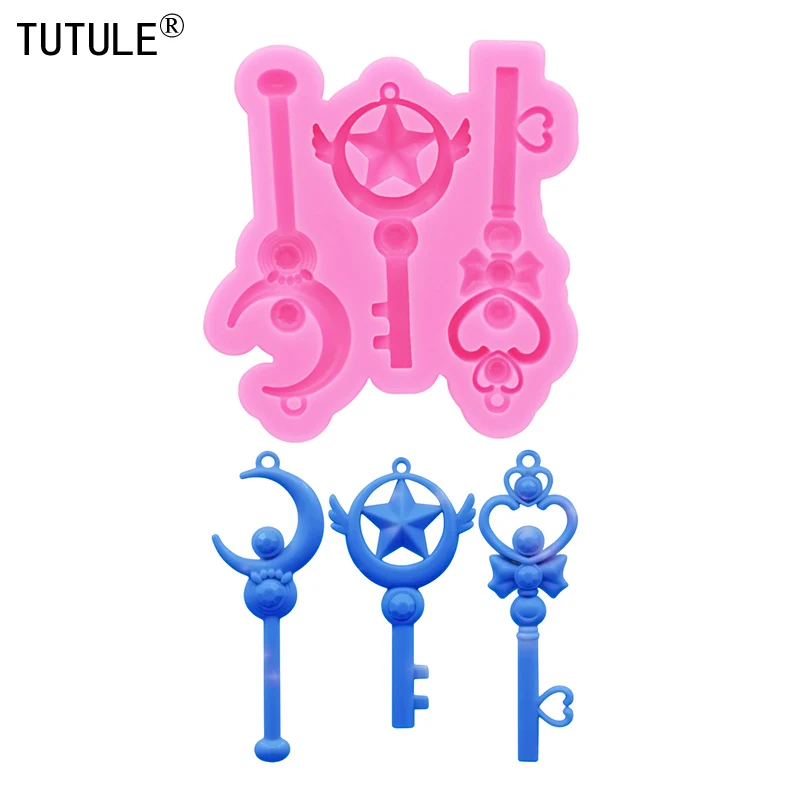 DIY kawaii Change body device keychain Pendants Silicone Mould Epoxy Resin Jewelry Polymer Clay moulds fondant mold silicone