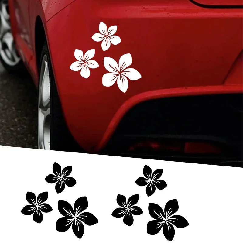 3szt Pretty Flower Car Stickers for Auto Rear Window Bumper Body Helmet Cover Scratches Waterproof Blossom Motorcycle Decals