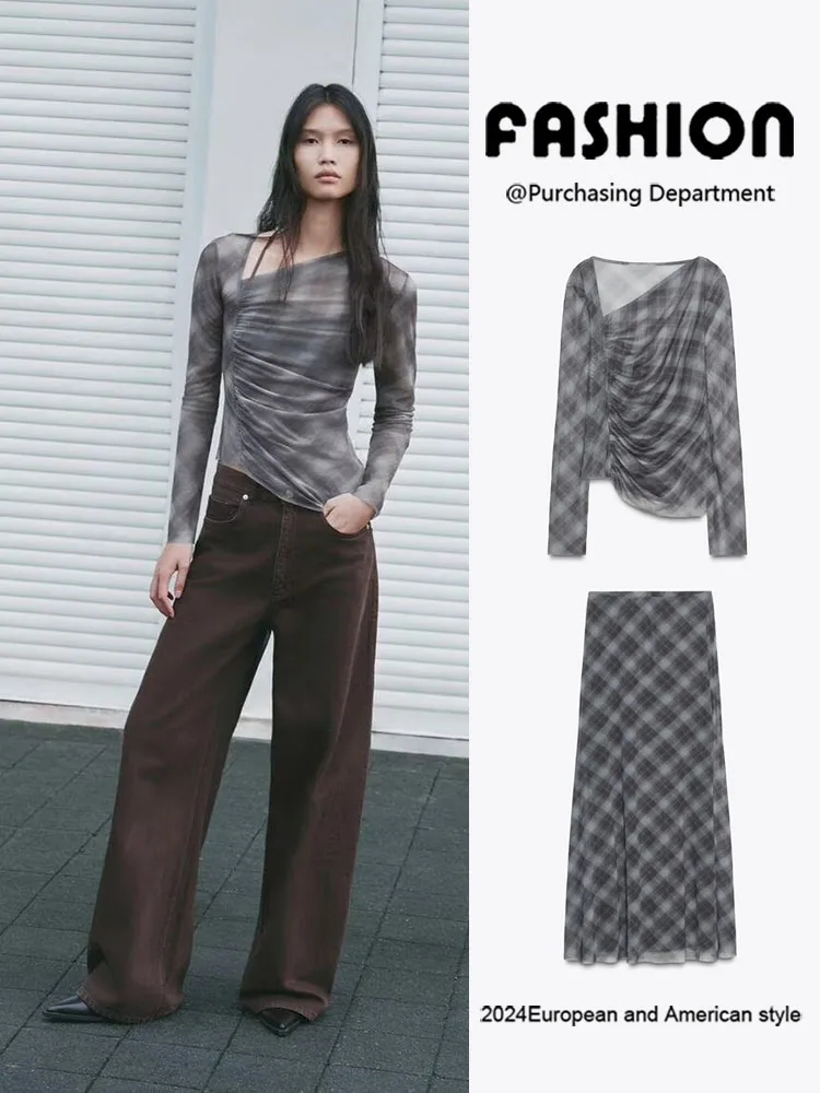 

Новое поступление, осенняя асимметричная женская футболка Long Sve, юбка 50398 5039847 802, этнический сценический костюм, женская мода