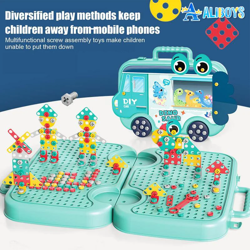 

DIY Tool Set Simulate Drill Screw Nut 3D Puzzle Pretend Play Educational Toy Disassembly Assembly Construction Toy Boy Kid Gift