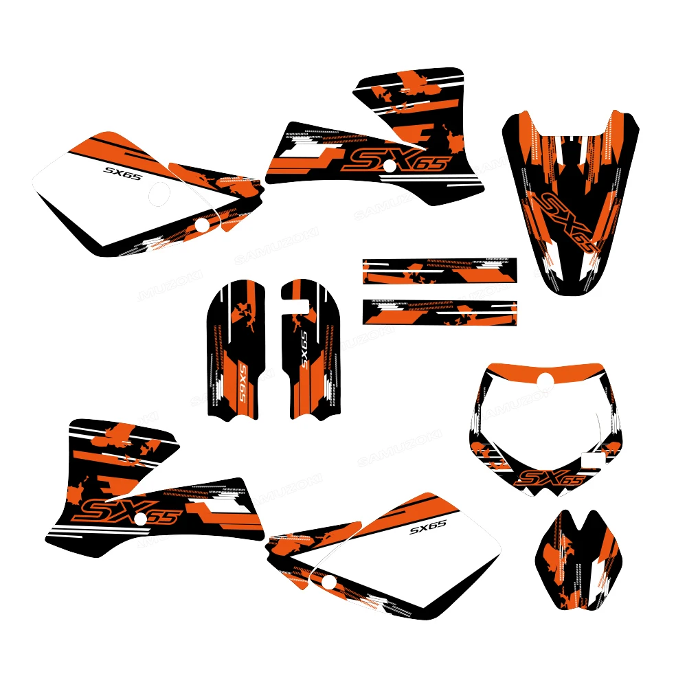 Full-graphic decal sticker suitable for SX 65 SX65 2002 - 2008 2003 2004 2005 2006 2007 set for motorcycle background