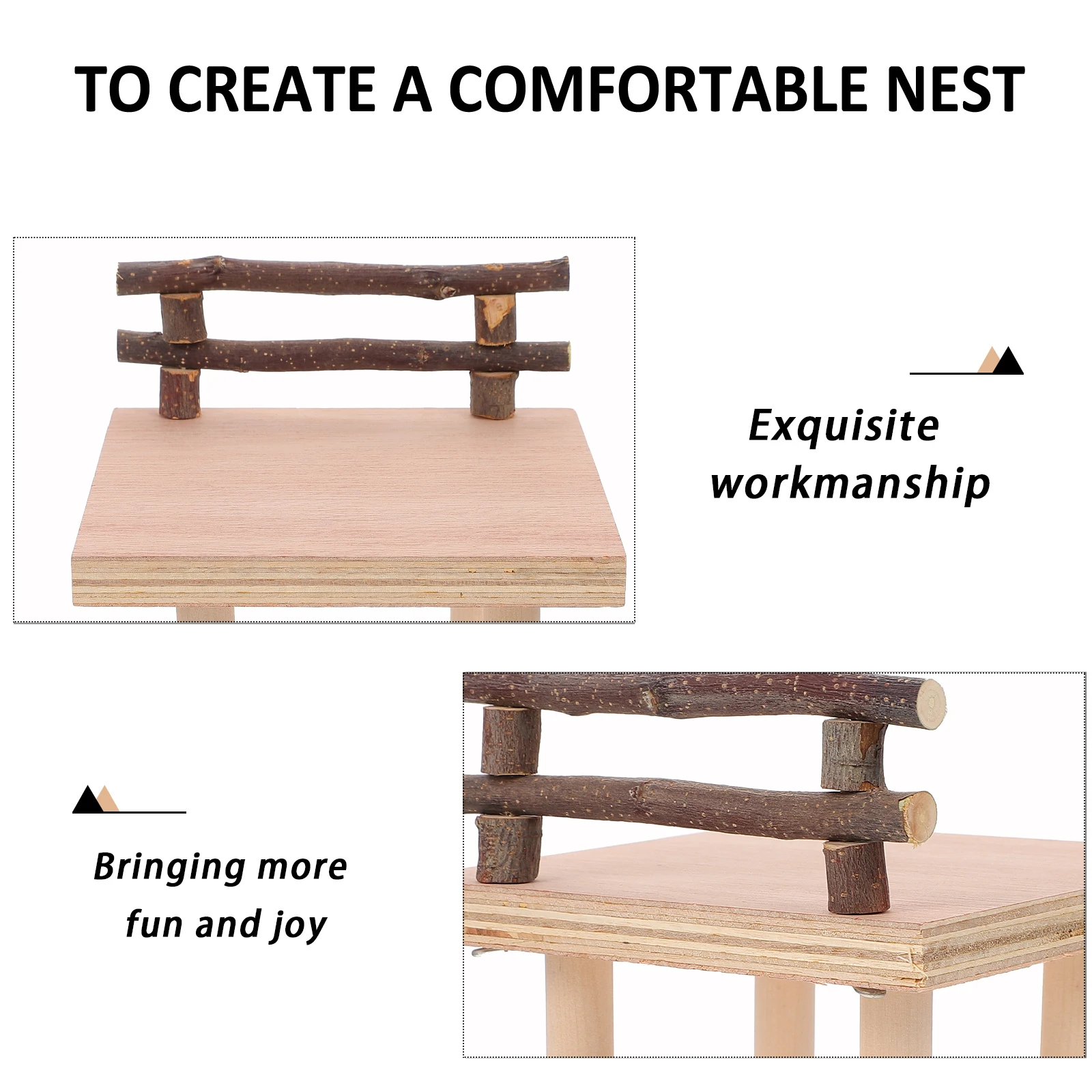 

Wooden Fence Platform for Hamster Pet Cage Toy St Place Rest Platform Train Balance Skills Promote Movement Small Animal