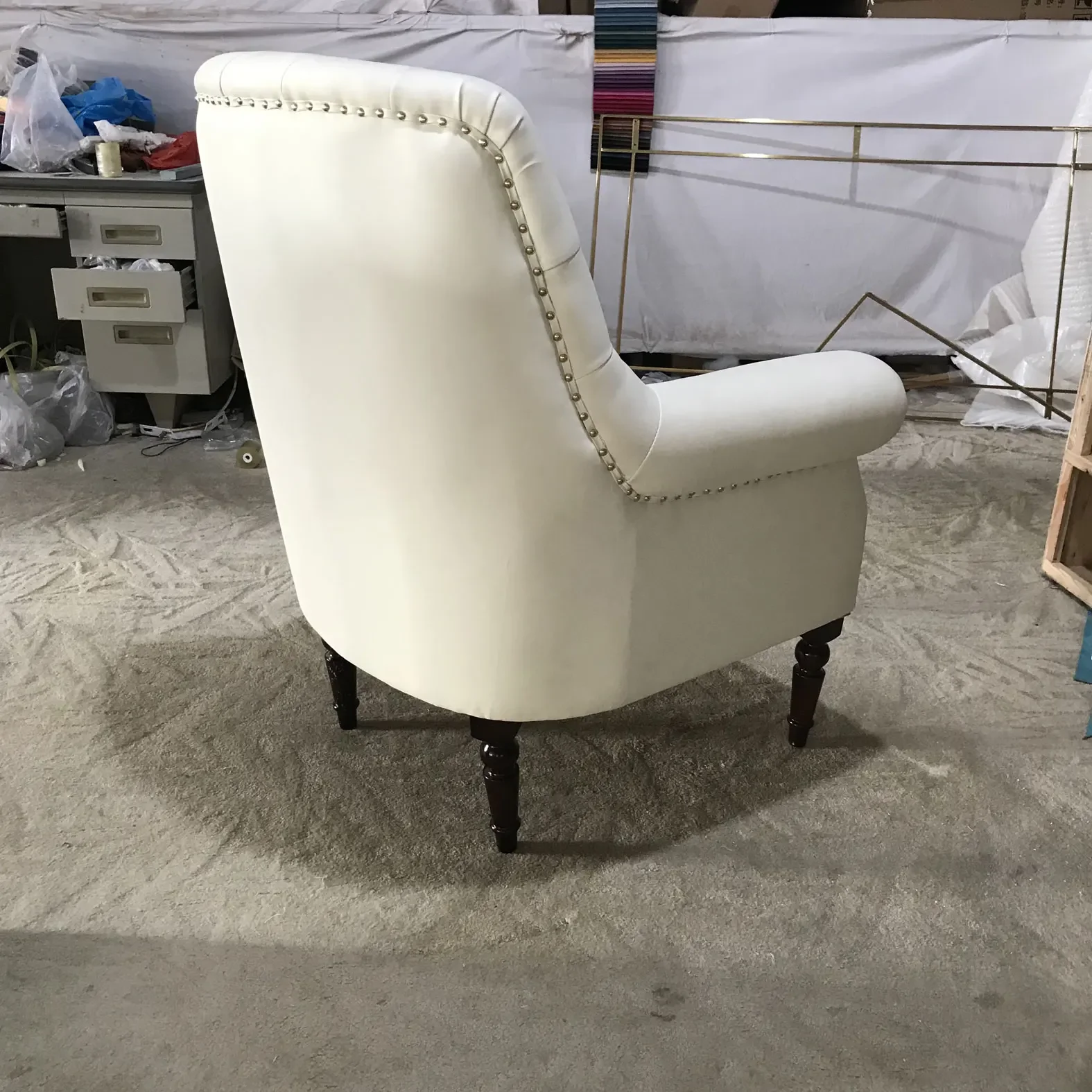 Poltrona de couro branco para sala de estar, Móveis para cafetaria, Móveis, Sofá, Estilo Europeu, Elegante