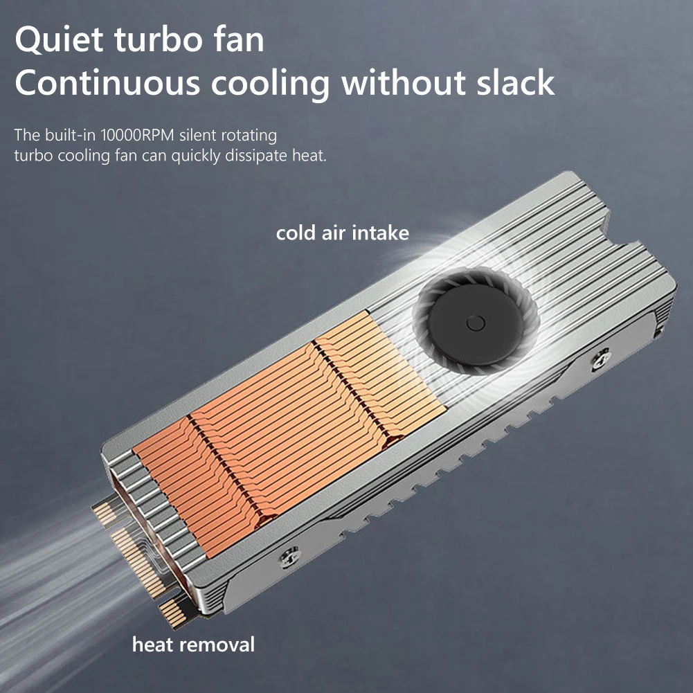 Disipador de calor M.2 SSD NVMe M2 2280, disco duro de estado sólido, radiador de aluminio con almohadillas térmicas de silicona, accesorios de 3 pines