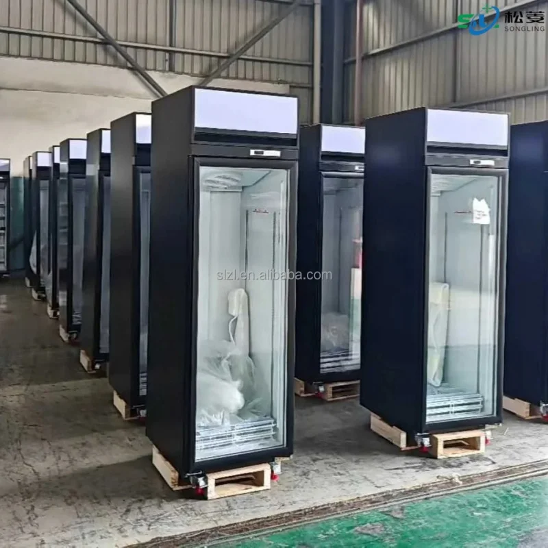 

custom.Commercial Single Double Three Four Transparent Glass Door Beverage Cooler Refrigerators with Top Lightbox