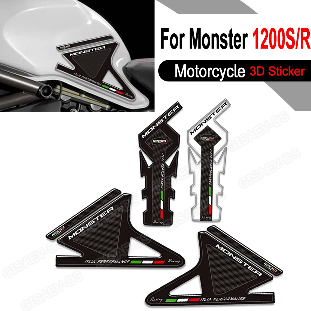 

Для Ducati Monster 1200 S R 1200S мотоциклетные наклейки на топливный бак, наклейки на крышку топливного бака, защитные наклейки из эпоксидной смолы