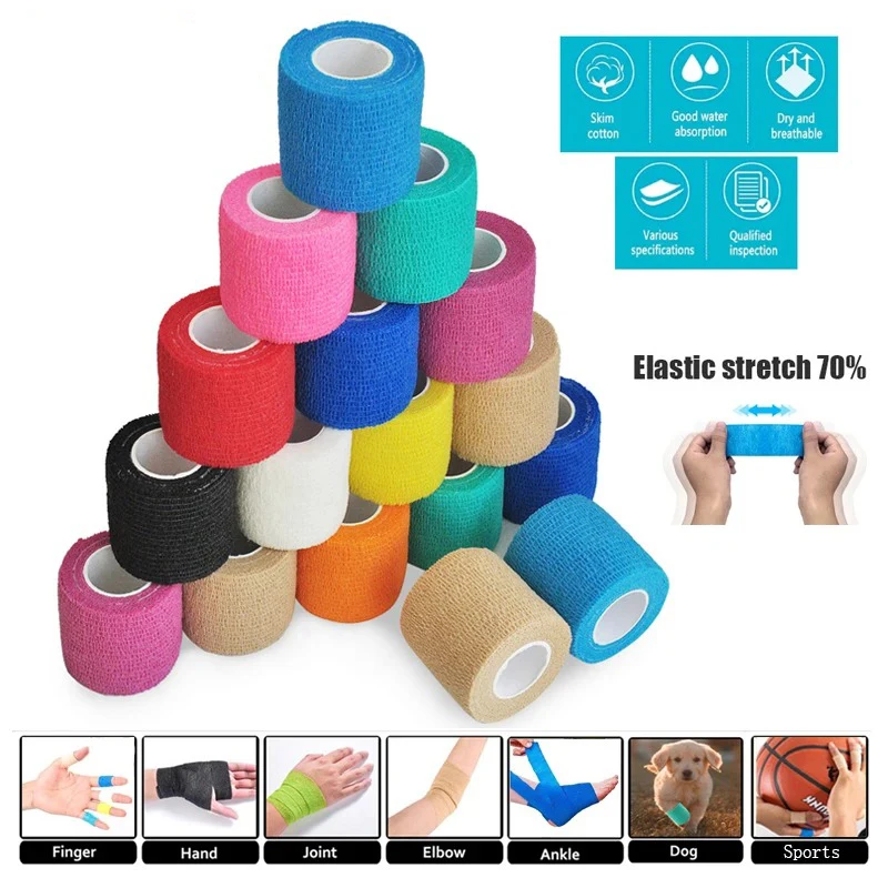 

3.8CM/1.52in Colorful Sport Self Adhesive Elastic Bandage Wrap Tape Elastoplast For Knee Support Pads Finger Ankle Palm Shoulder